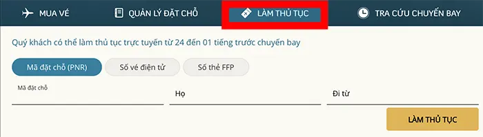 Hướng dẫn checkin online Vietnam Airlines