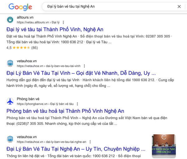 Hành khách tìm hiểu thông tin, địa chỉ liên hệ đại lý bán vé tàu Tết giá tốt, chính hãng trên Google