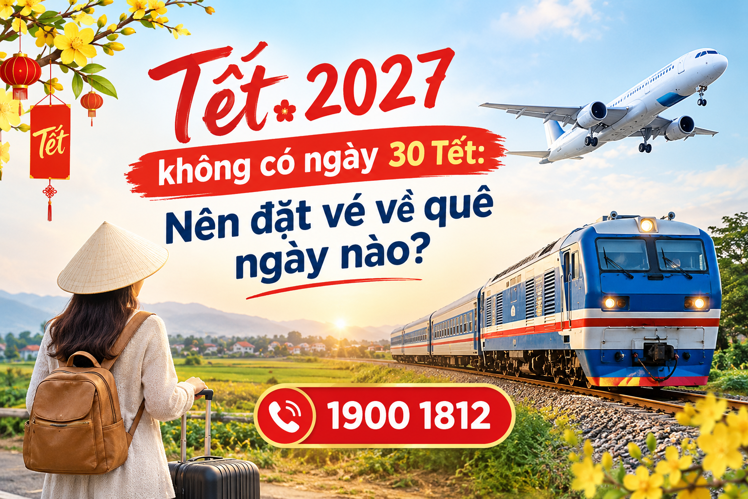 Tết 2027 không có ngày 30 Tết Nên đặt vé về quê ngày nào